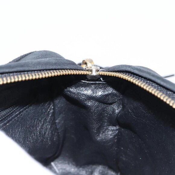 CHANEL Matelasse Fringe Chain Shoulder Bag Suede Black gold CC Auth BA8656 - Picture 11 of 16